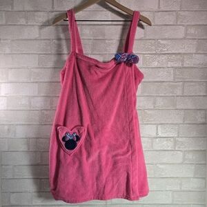 Disney Mini Mouse Plush Pink Sleepwear Wrap Bath Towel Dress Size L - XL